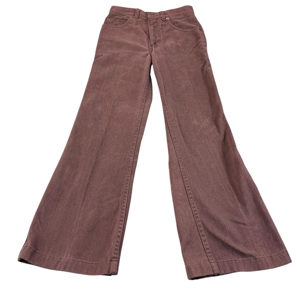 Levi's Denim - Vintage‎ Levis Brown High Waisted Flare Jeans 1970 24x26.5 Wide Leg Bell Bottom
